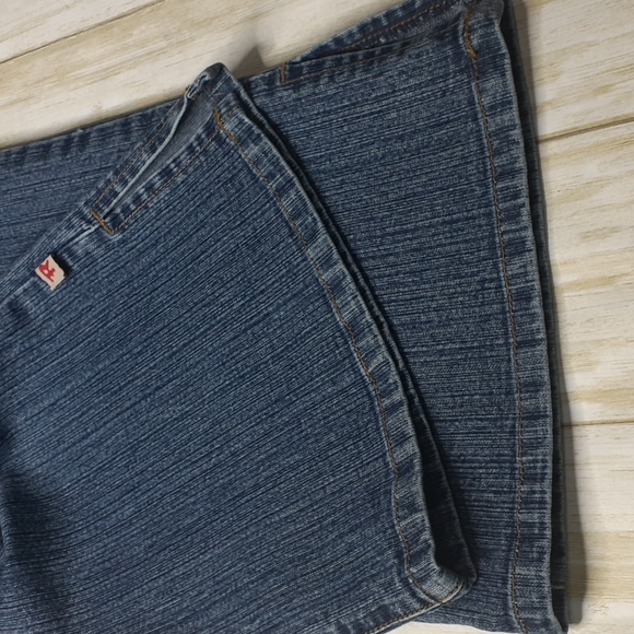 R Industrial Jeans Rampage Blue Denim Capris Size 13 Style 2KL3066 Split Cuffs - Picture 13 of 16